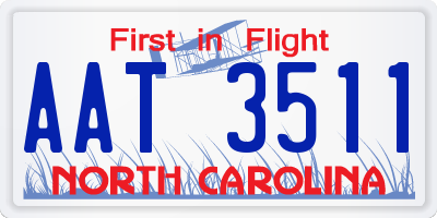 NC license plate AAT3511