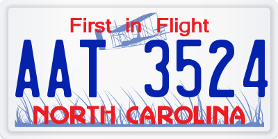 NC license plate AAT3524