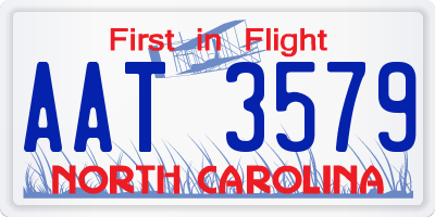 NC license plate AAT3579
