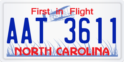 NC license plate AAT3611