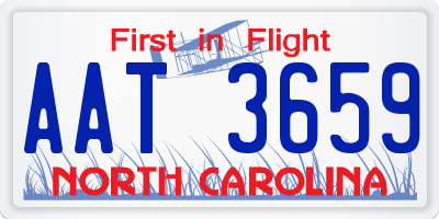NC license plate AAT3659
