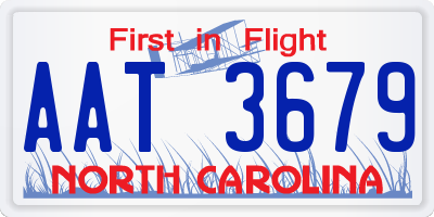 NC license plate AAT3679