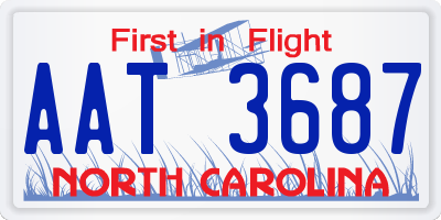 NC license plate AAT3687