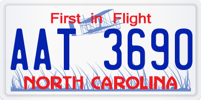 NC license plate AAT3690