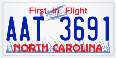 NC license plate AAT3691
