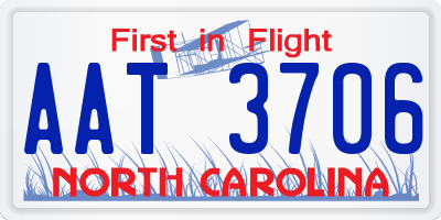 NC license plate AAT3706