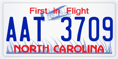 NC license plate AAT3709