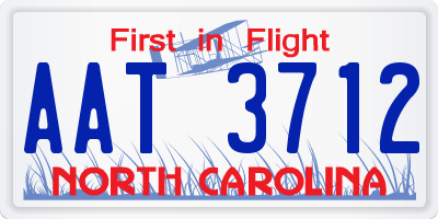 NC license plate AAT3712