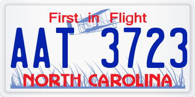 NC license plate AAT3723