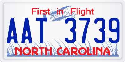 NC license plate AAT3739