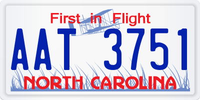 NC license plate AAT3751