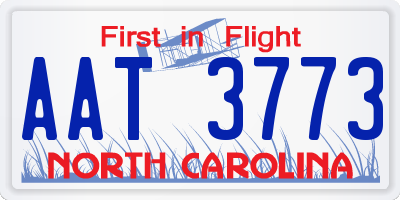 NC license plate AAT3773