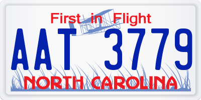 NC license plate AAT3779