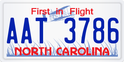 NC license plate AAT3786
