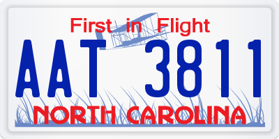 NC license plate AAT3811