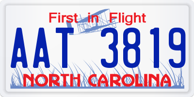 NC license plate AAT3819