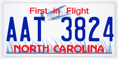 NC license plate AAT3824