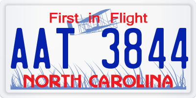 NC license plate AAT3844