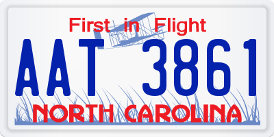 NC license plate AAT3861