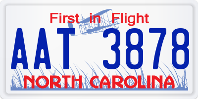 NC license plate AAT3878