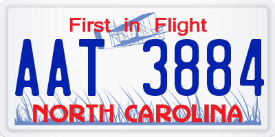 NC license plate AAT3884