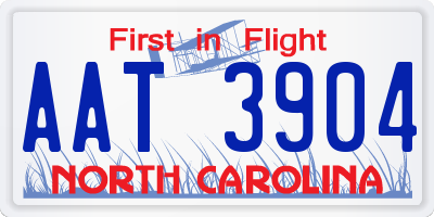 NC license plate AAT3904