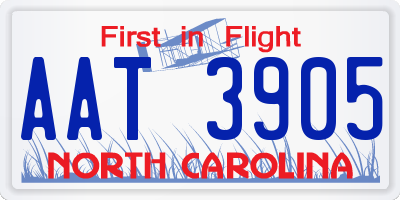 NC license plate AAT3905