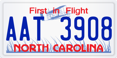 NC license plate AAT3908
