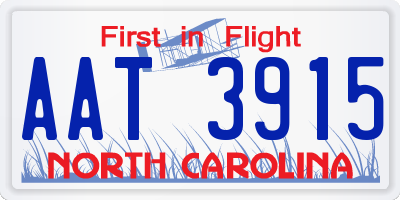 NC license plate AAT3915