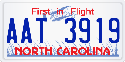 NC license plate AAT3919