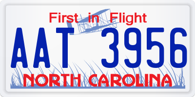 NC license plate AAT3956