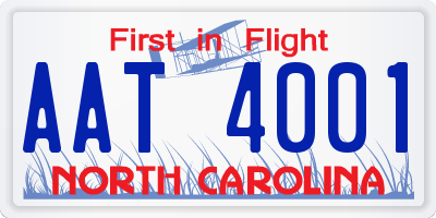 NC license plate AAT4001