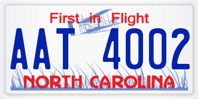 NC license plate AAT4002
