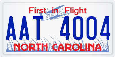 NC license plate AAT4004