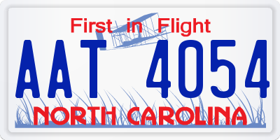 NC license plate AAT4054