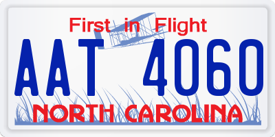 NC license plate AAT4060