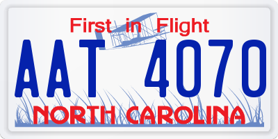 NC license plate AAT4070