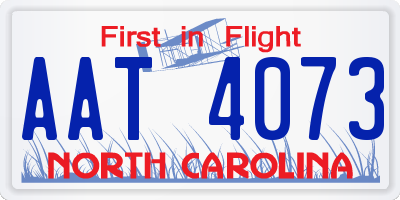 NC license plate AAT4073