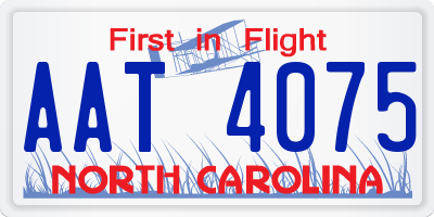 NC license plate AAT4075