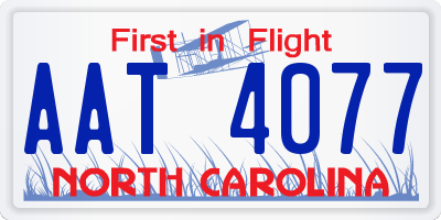 NC license plate AAT4077