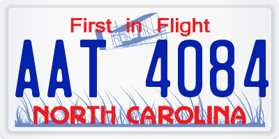 NC license plate AAT4084