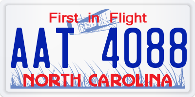 NC license plate AAT4088
