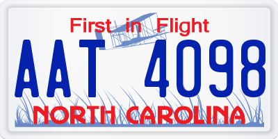 NC license plate AAT4098