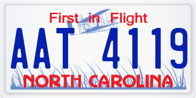 NC license plate AAT4119