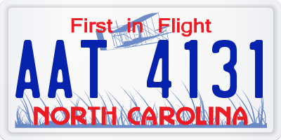 NC license plate AAT4131
