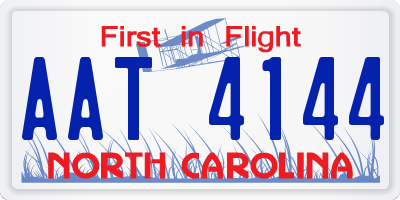 NC license plate AAT4144