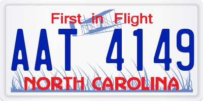 NC license plate AAT4149