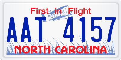 NC license plate AAT4157
