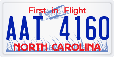 NC license plate AAT4160