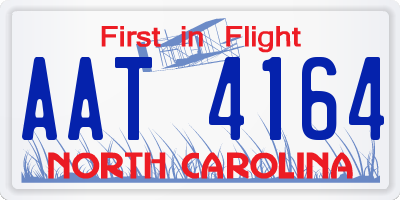 NC license plate AAT4164